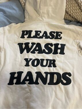 TALENTLESS White Hooded Pullover with Interior Label Print